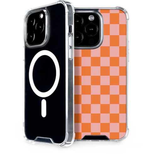 Orange Checkered iPhone 15 Pro MagSafe Case